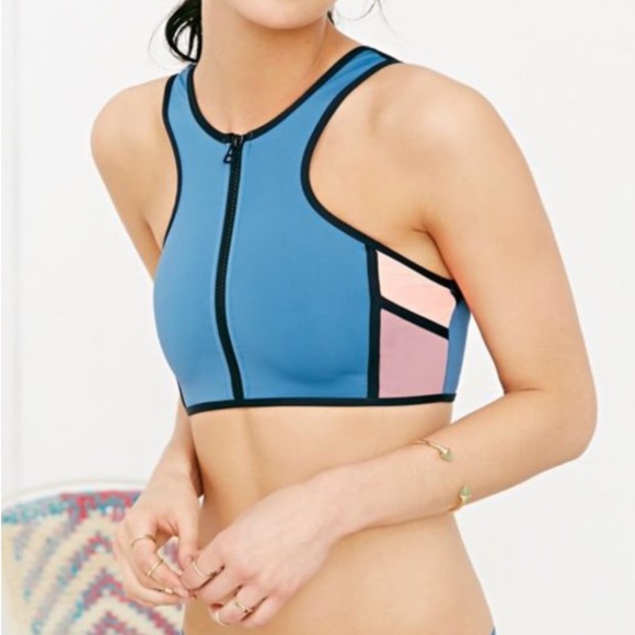 Tavik Other - Tavik Womens Banks Racer Back Bikini Swim TOP ONLY Mesh Detail Color Block